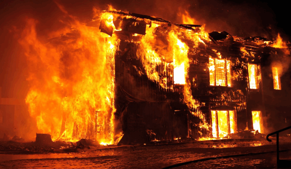 Home on fire